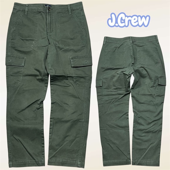 J.Crew Pants - J.Crew Womens Olive Green Stretch Cotton Cargo Utility Pants Size 6